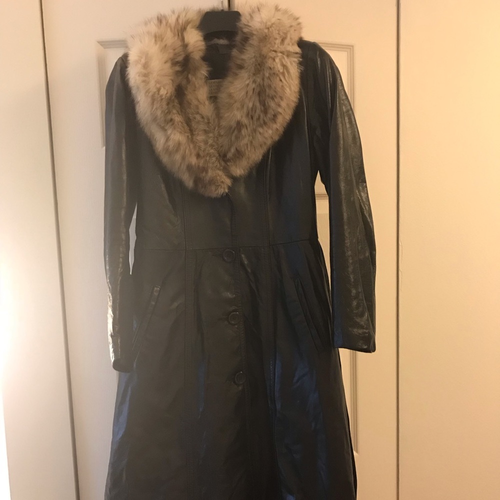 Vintage Leather Attic long black coat. 11/12.